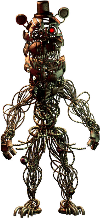 Concept Art For Twisted Freddy And Twisted Bonnie - Molten Freddy Full  Body, HD Png Download - 382x833(#1578657)