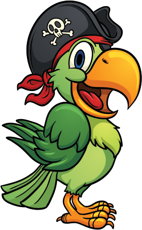 Printed Vinyl Pirate Stickers - Pirate Parrot Clipart Png, Transparent Png  - 600x600(#2702118) | PNG.ToolXoX.com