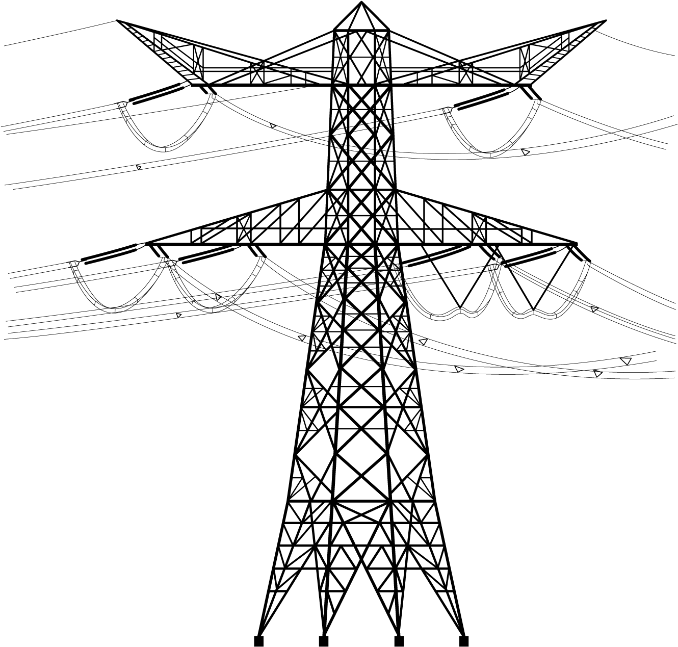 High Voltage Transmission Tower Png Download Image - High Voltage Electric Pole Png, Transparent Png - tower png
