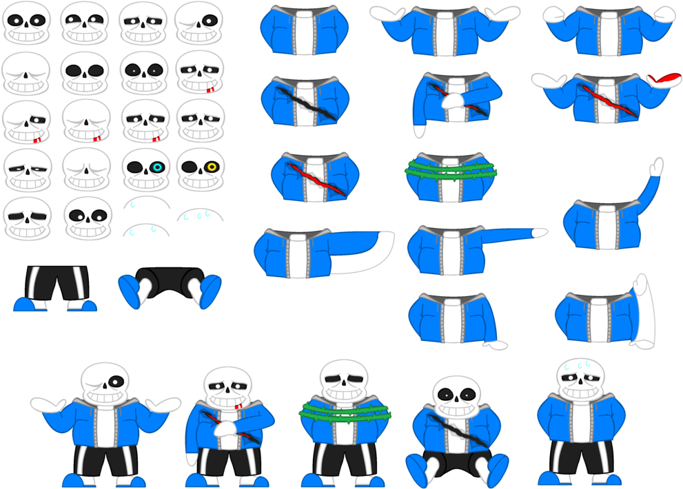 My sans battle sprite base pixel art