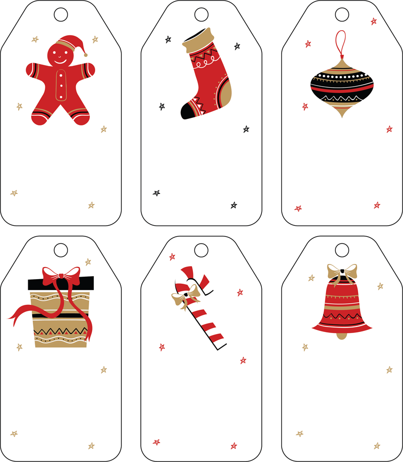 Premium Vector  Christmas tags. printable gift tags with merry christmas