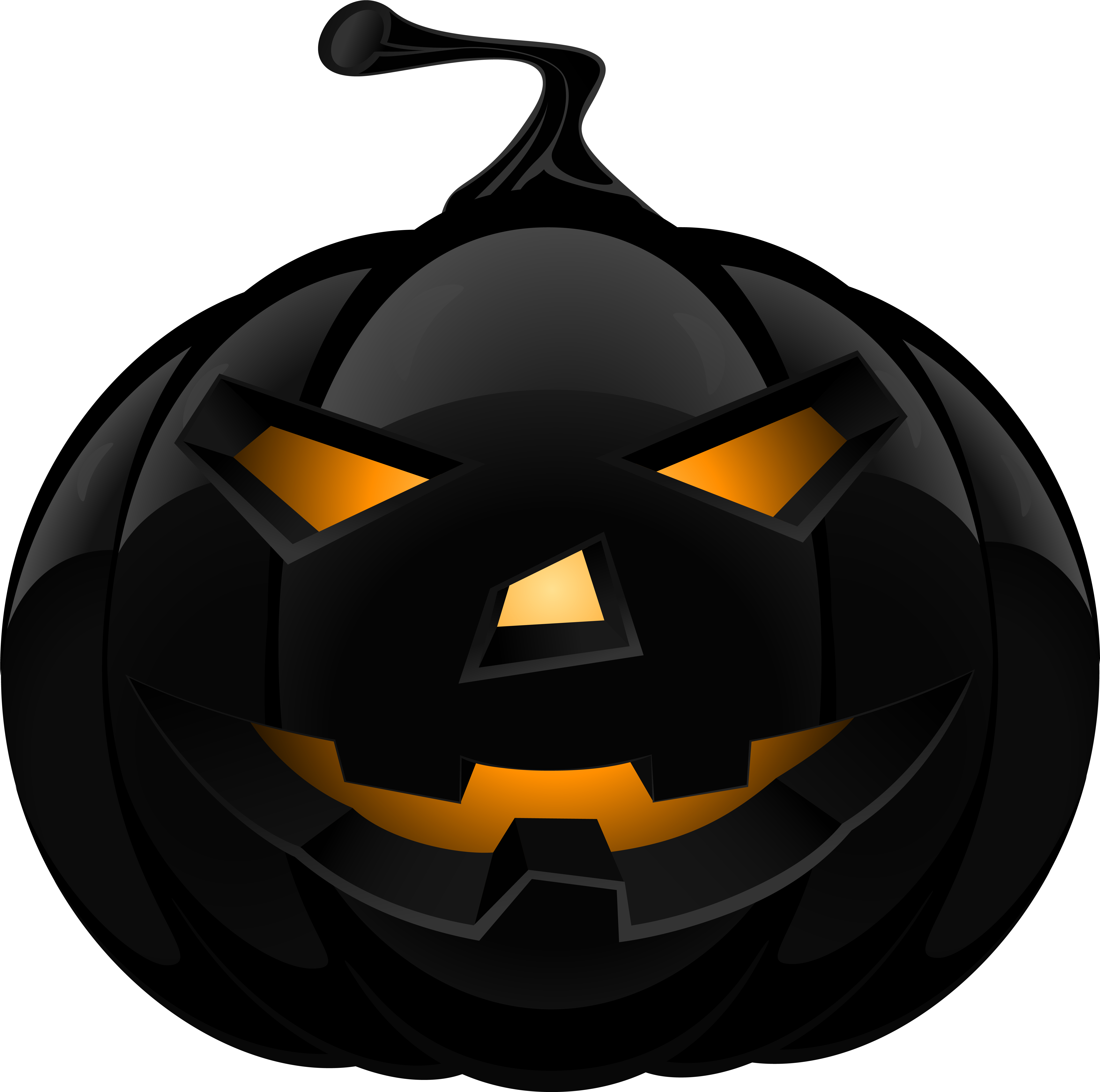 Scary face of Halloween pumpkin on transparent background PNG - Similar PNG