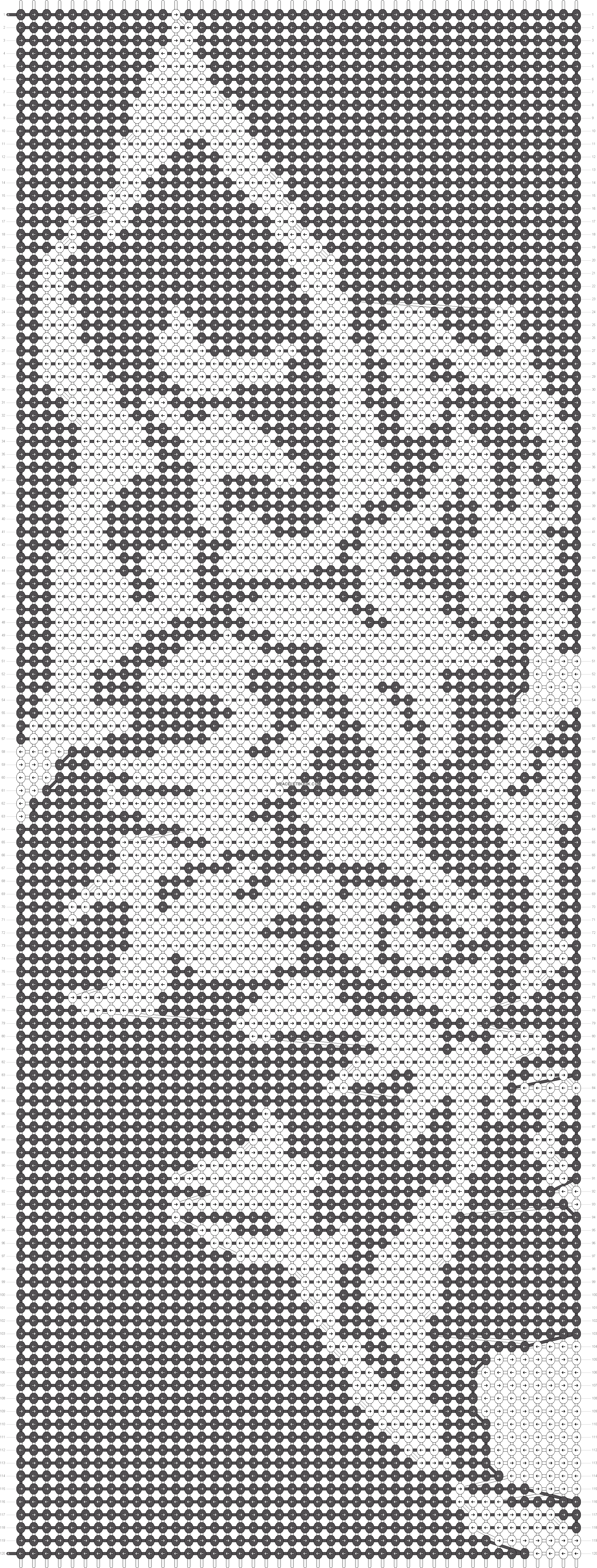 Alpha Friendship Bracelet Pattern Added Wolf Face Tribal