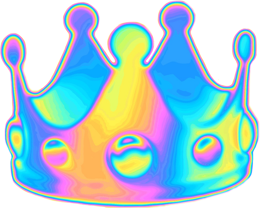 Holographic Holo Crown Emoji Queen Random Funny Selfie - Emoji, HD Png Download - crown emoji png