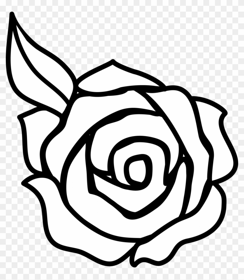 Flower Black And White Rose Flower Clipart Black And Beginner Rose Drawing Easy Hd Png Download 830x910 3209 Pngfind