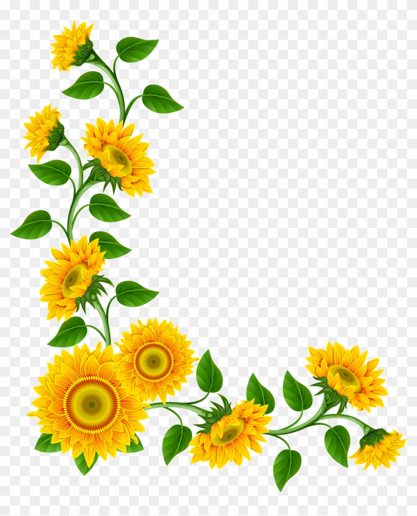 yellow sunflower clipart outline