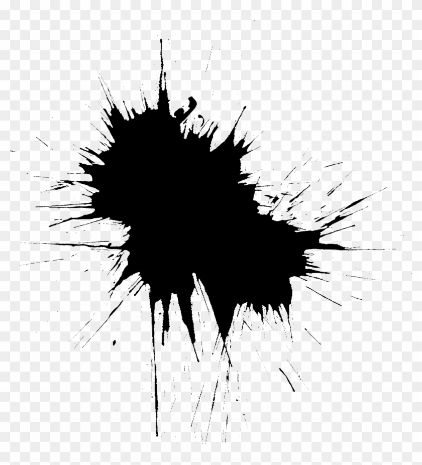 Paint Brush Splash Png - Black Splash Png For Picsart, Transparent Png ...