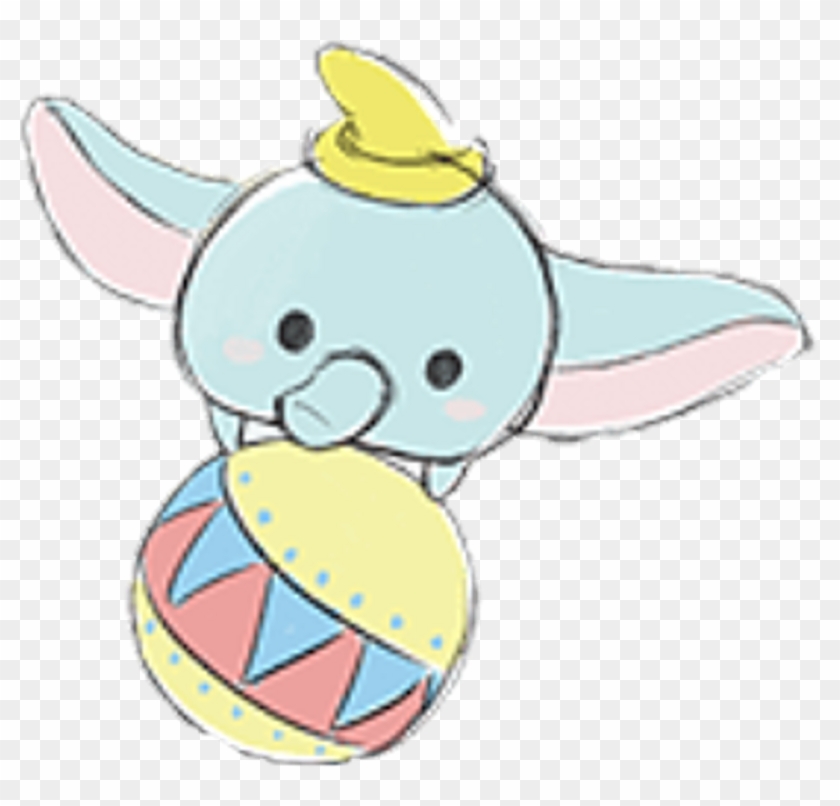 Dumbo Disney Tsumtsum Kawaii Blue Freetoedit - Dumbo Kawaii, HD Png