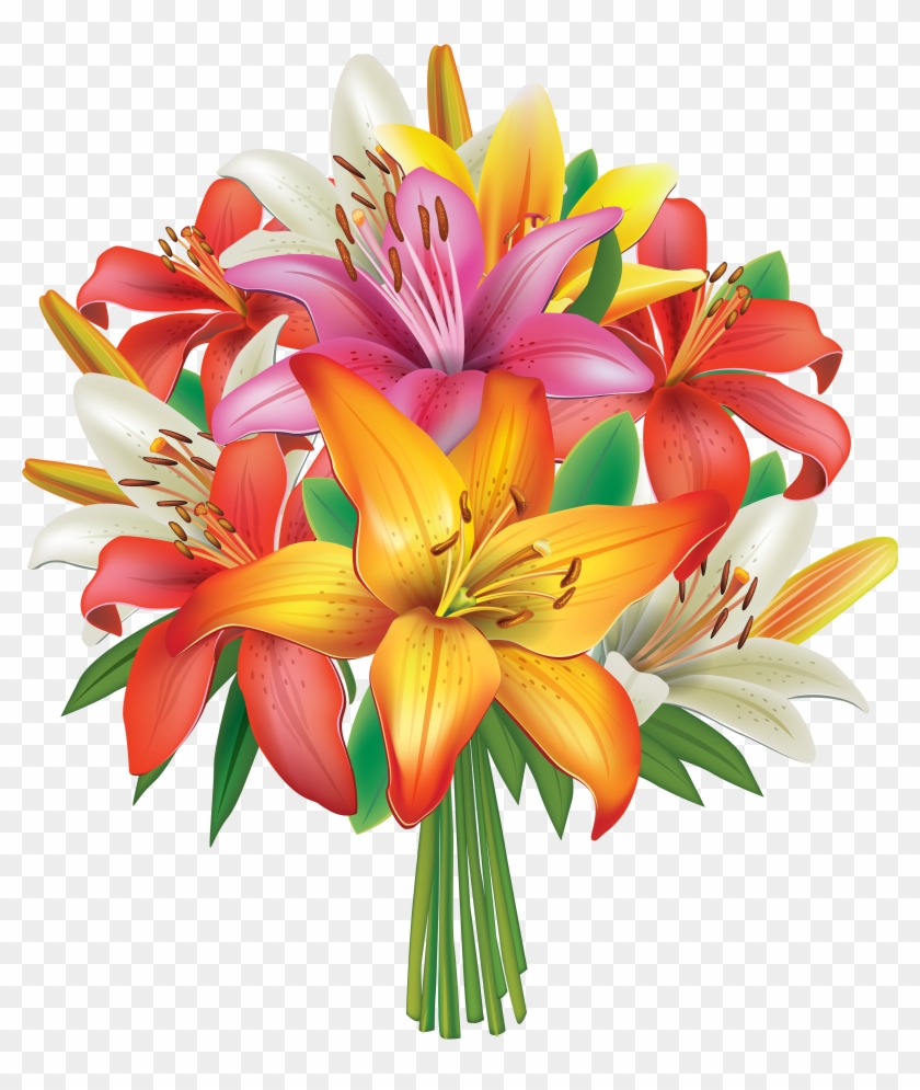Flower Bouquet Vector - Bouquet Of Flowers Clipart Png, Transparent Png