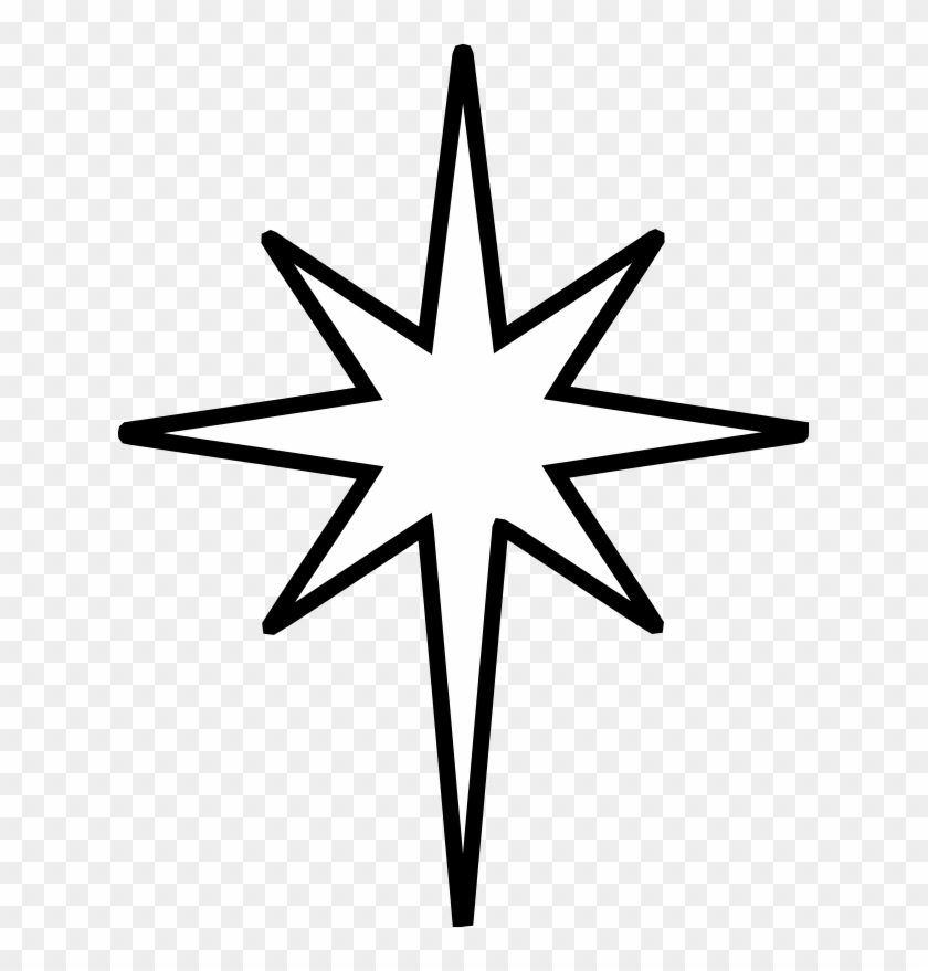 Christmas Star Clip Art Black And White - Star Of Bethlehem Outline, HD Png  Download - 625x799(#19945) - PngFind