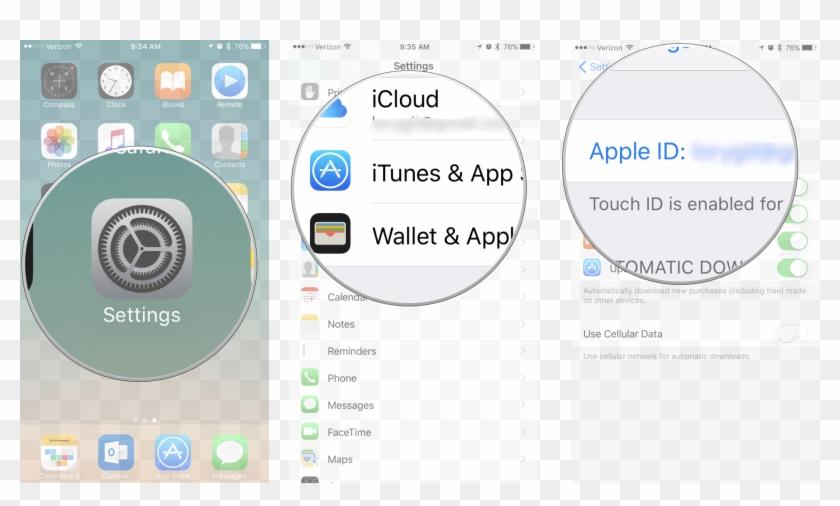 Open Settings, Then Tap Itunes & App Store, Then Tap