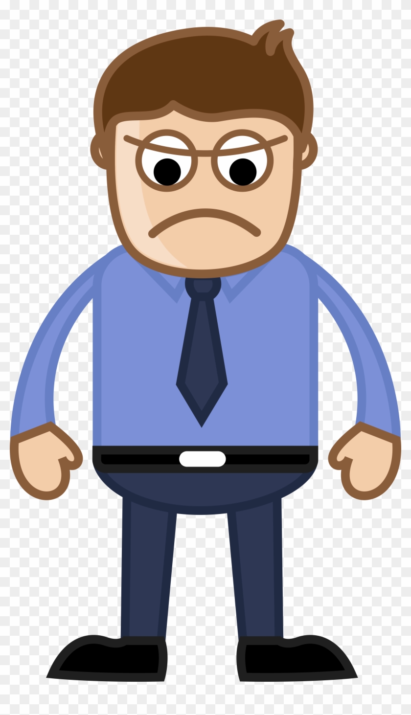 Angry Boss Clipart - Happy Man Cartoon, HD Png Download - 3000x5080