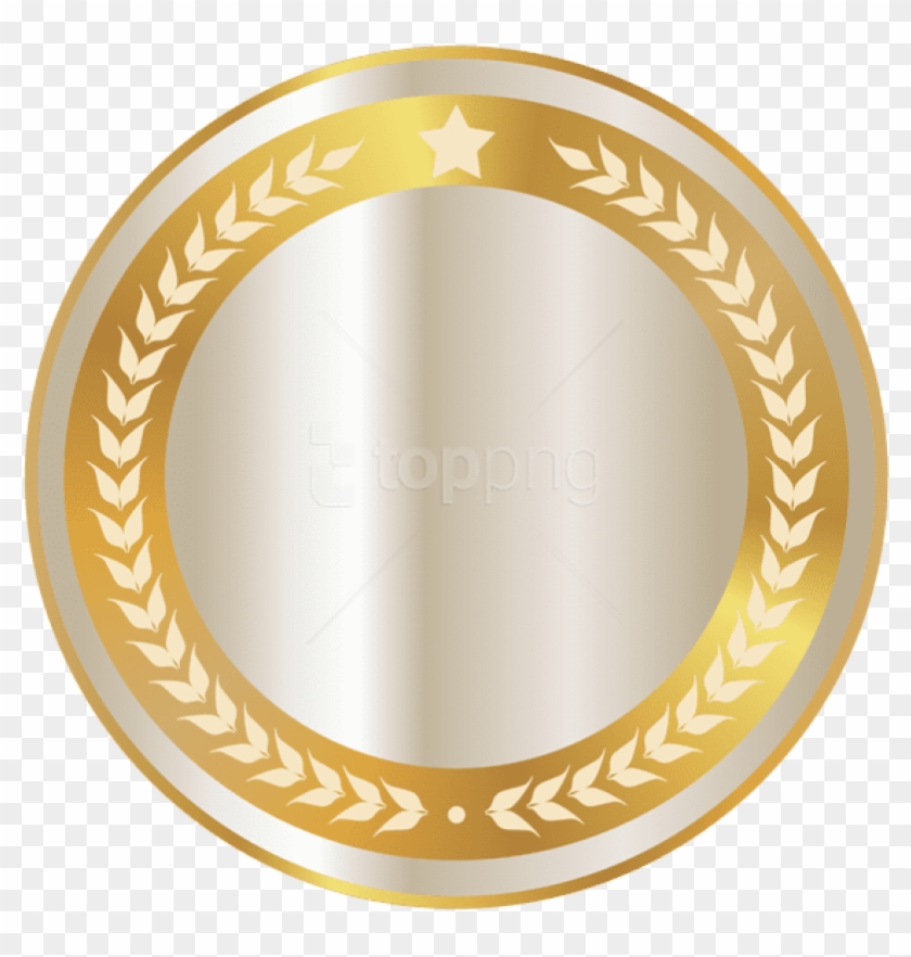 Golden And White Seal Png Clipart Image Transparent Background Gold Circle Png Download 600x595 Pngfind