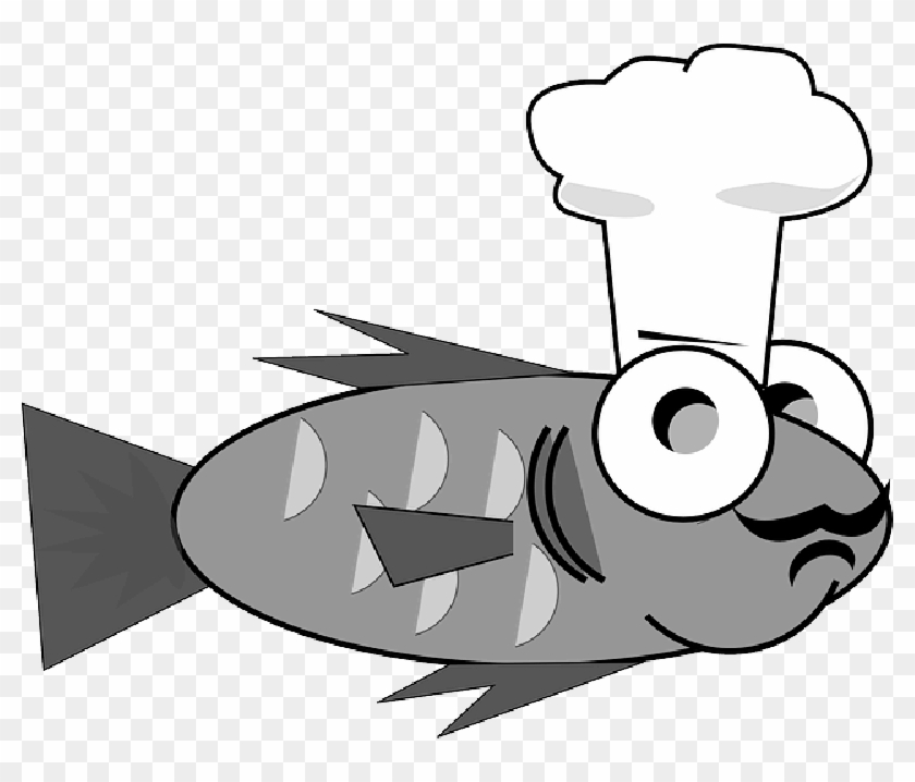 Chef, Cook, Cooking, Fish, Goldfish, Funny - Cartoon Fish Wearing A