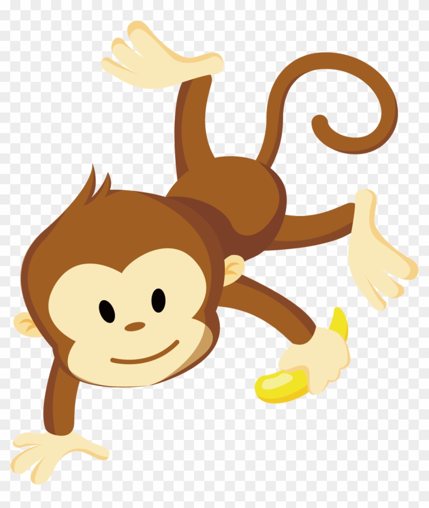 Chimpanzee Cartoon Clip Art - Monkey With Bananas Clipart, HD Png Download  - 1409x1600(#1022536) - PngFind