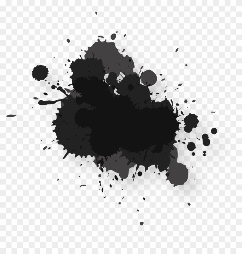 Png Black And White Black Watercolor Painting Ink Splash - Black ...