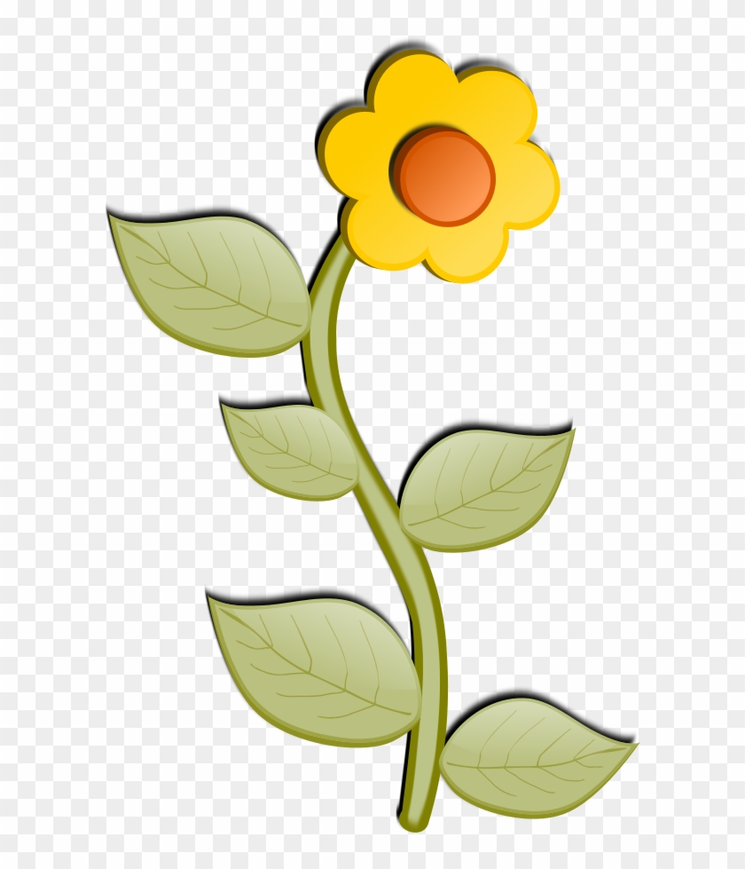 Stem Clipart Big Flower - Cartoon Flowers Transparent Background, HD Png  Download - 617x900(#1070133) - PngFind