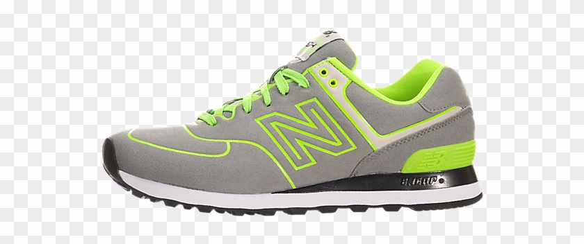 new balance black & green 574 trainers