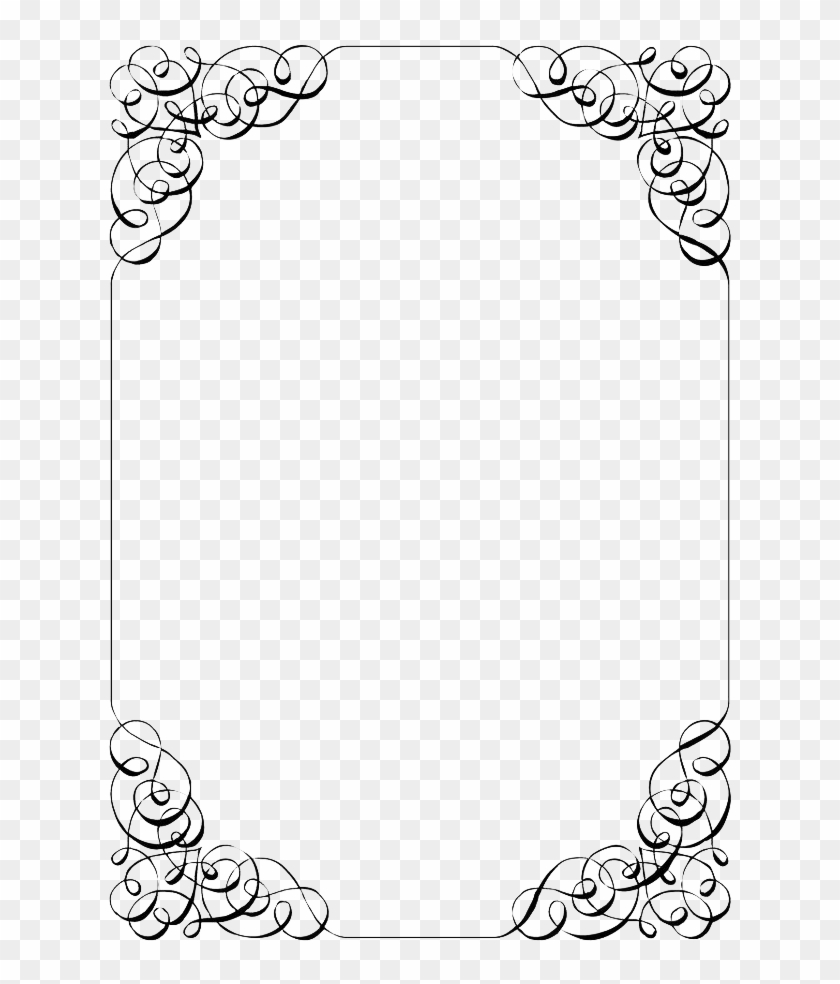 Wedding Invitation Border Png File - Black And White Menu Template ...