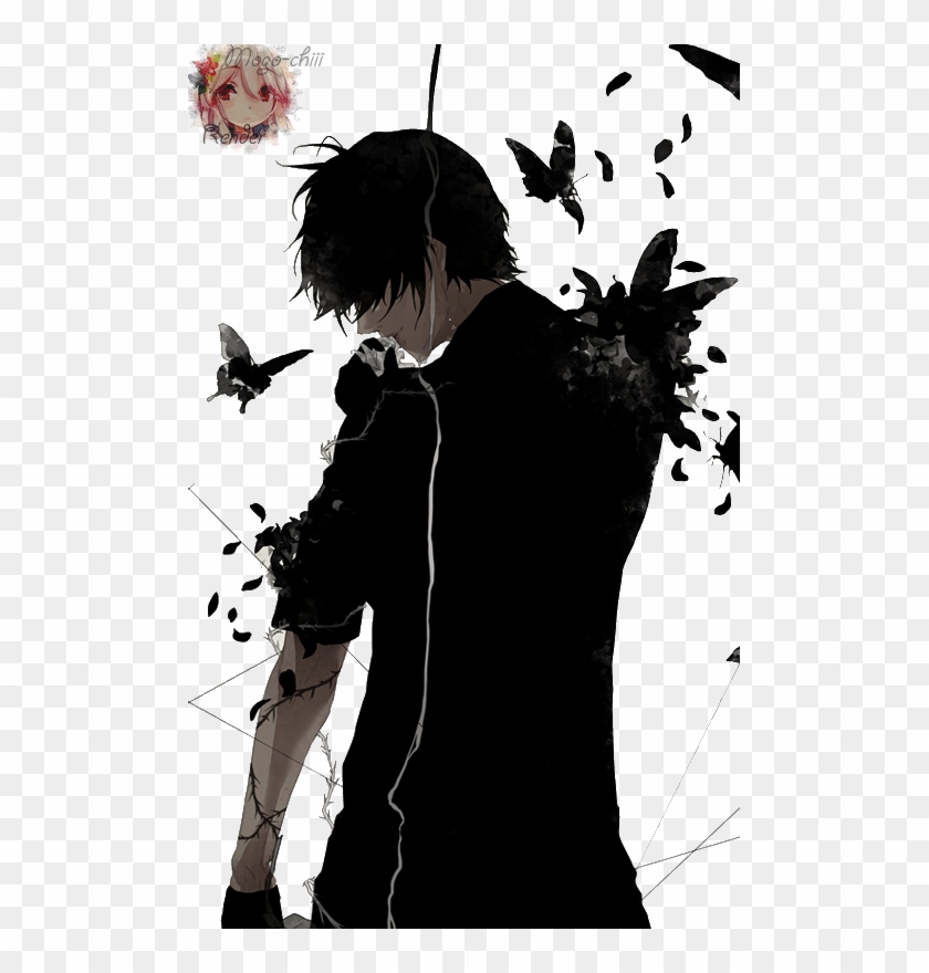 Butterfly, Render, And Anime Boy Image - Anime Boy Dark Render, HD Png  Download - 499x800(#1115210) - PngFind