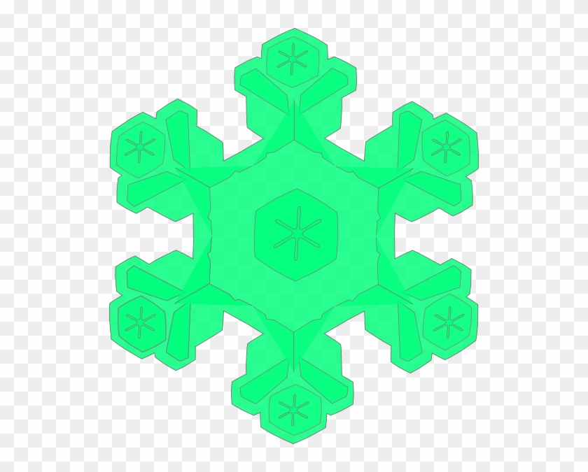 Green Snowflake Clip Art - Clip Art, HD Png Download - 528x595(#1118688