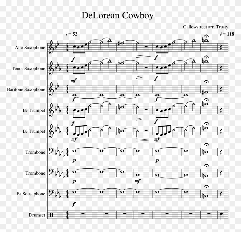 Delorean Cowboy Sheet Music For Alto Saxophone Tenor Somebody To Love Clarinet Sheet Music Hd Png Download 850x1100 1124319 Pngfind