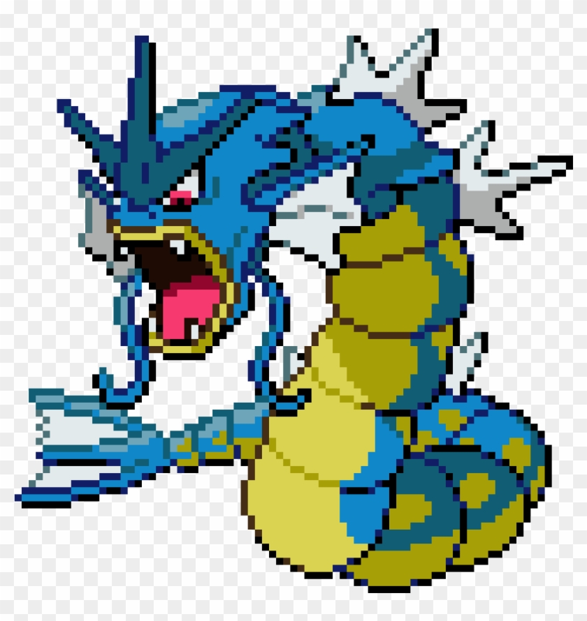 Gyarados - Minecraft Pixel Art Pokemon Gyarados, HD Png Download