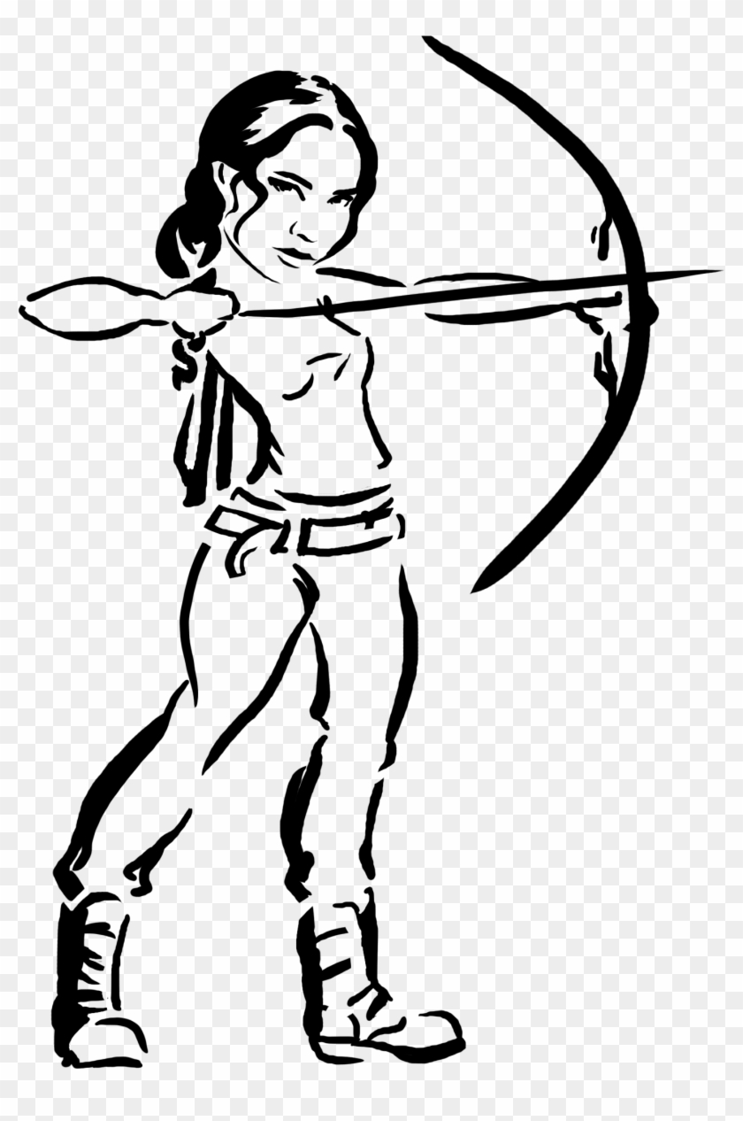 Archer Katniss Hunger Bow Games 1449238 - Katniss Everdeen Cartoon Drawing,  HD Png Download - 1494x2154(#1128823) - PngFind