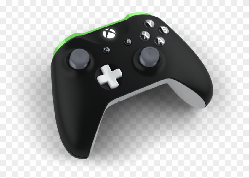 grey and green xbox controller