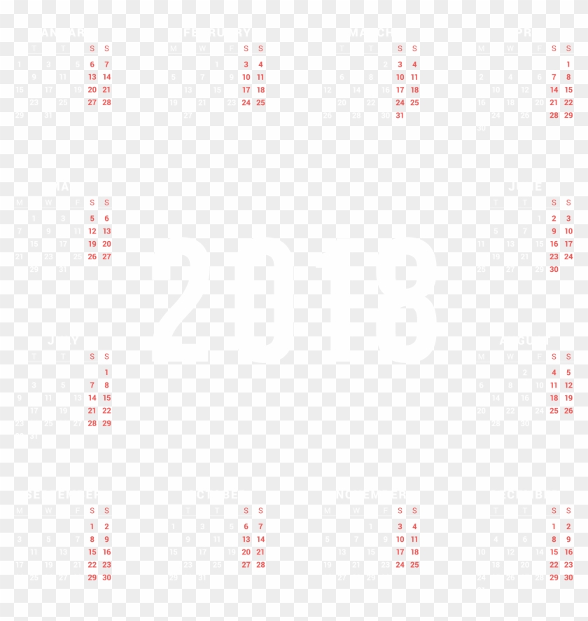 2018 Calendar Png, Transparent Png - 7937x8000(#1162698) - PngFind