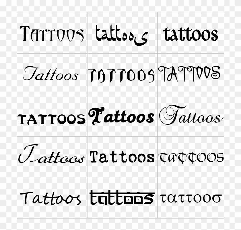 Different Tattoo Styles Fonts - Word Tattoo In Different Fonts, HD Png  Download - 800x800(#1171346) - PngFind