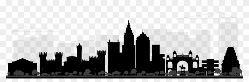 Bengaluru - Bangalore City Silhouette, HD Png Download - 1473x429