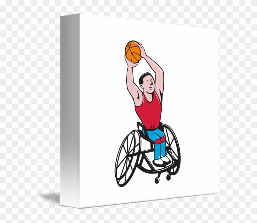 Basketball Player Cartoon - Wheelchair Basketball Player Shooting Ball  Cartoon, HD Png Download - 606x650(#1185819) - PngFind