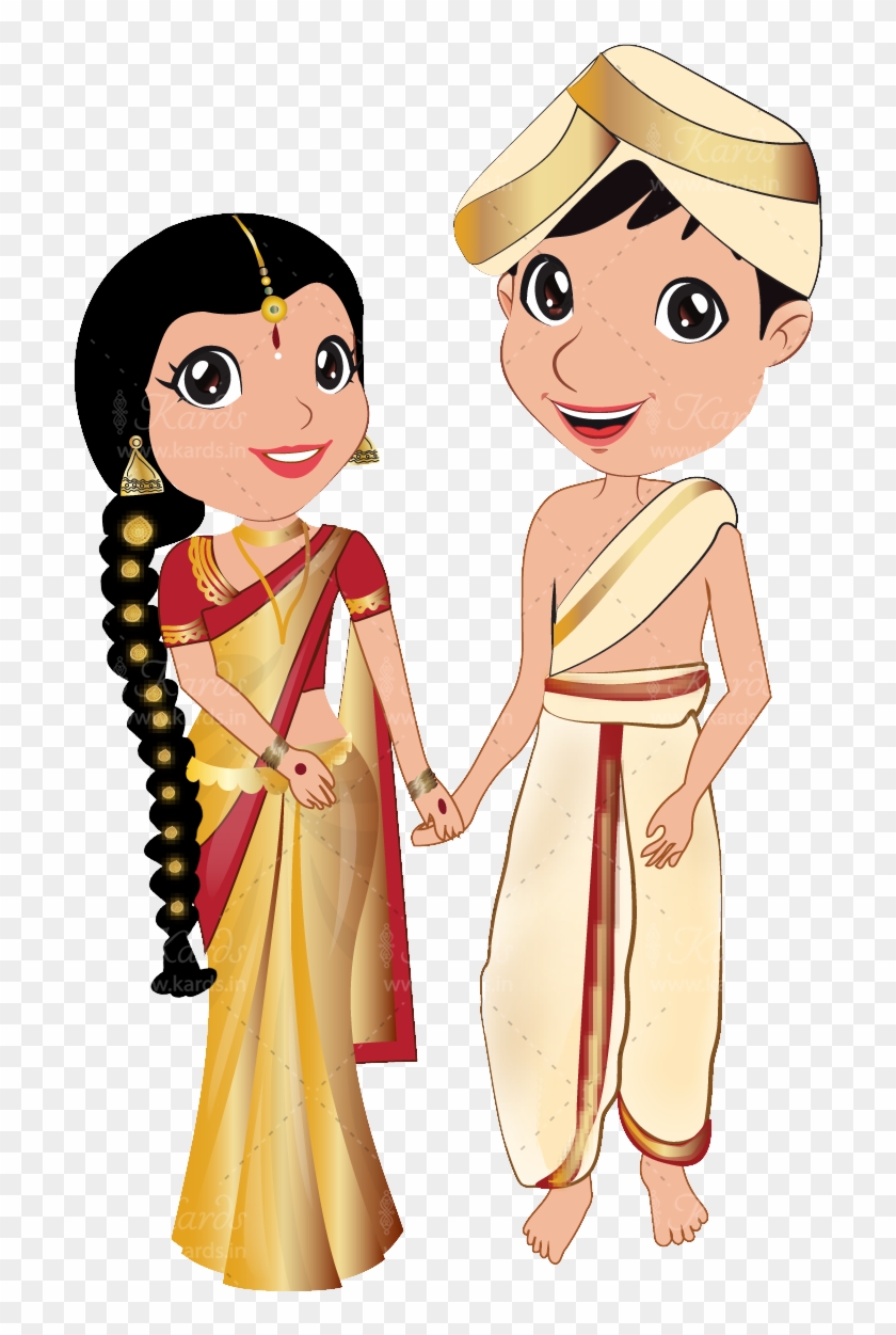 Vector Royalty Free Download Kannada Couple Wedding - Kannada Bride And  Groom Cartoon, HD Png Download - 751x1200(#121395) - PngFind