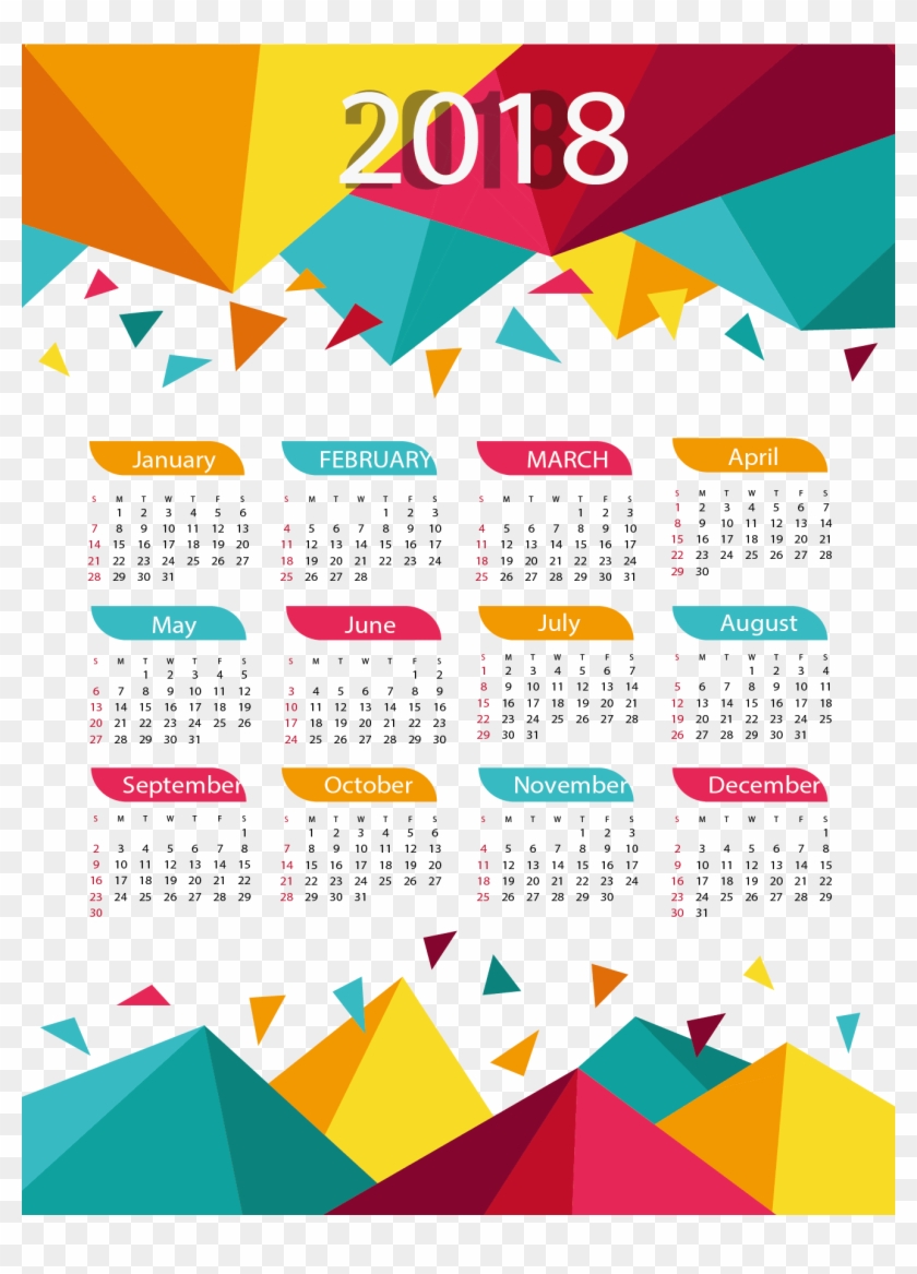 2018 Calendar Transparent - 2018 Calendar Design Png, Png Download ...
