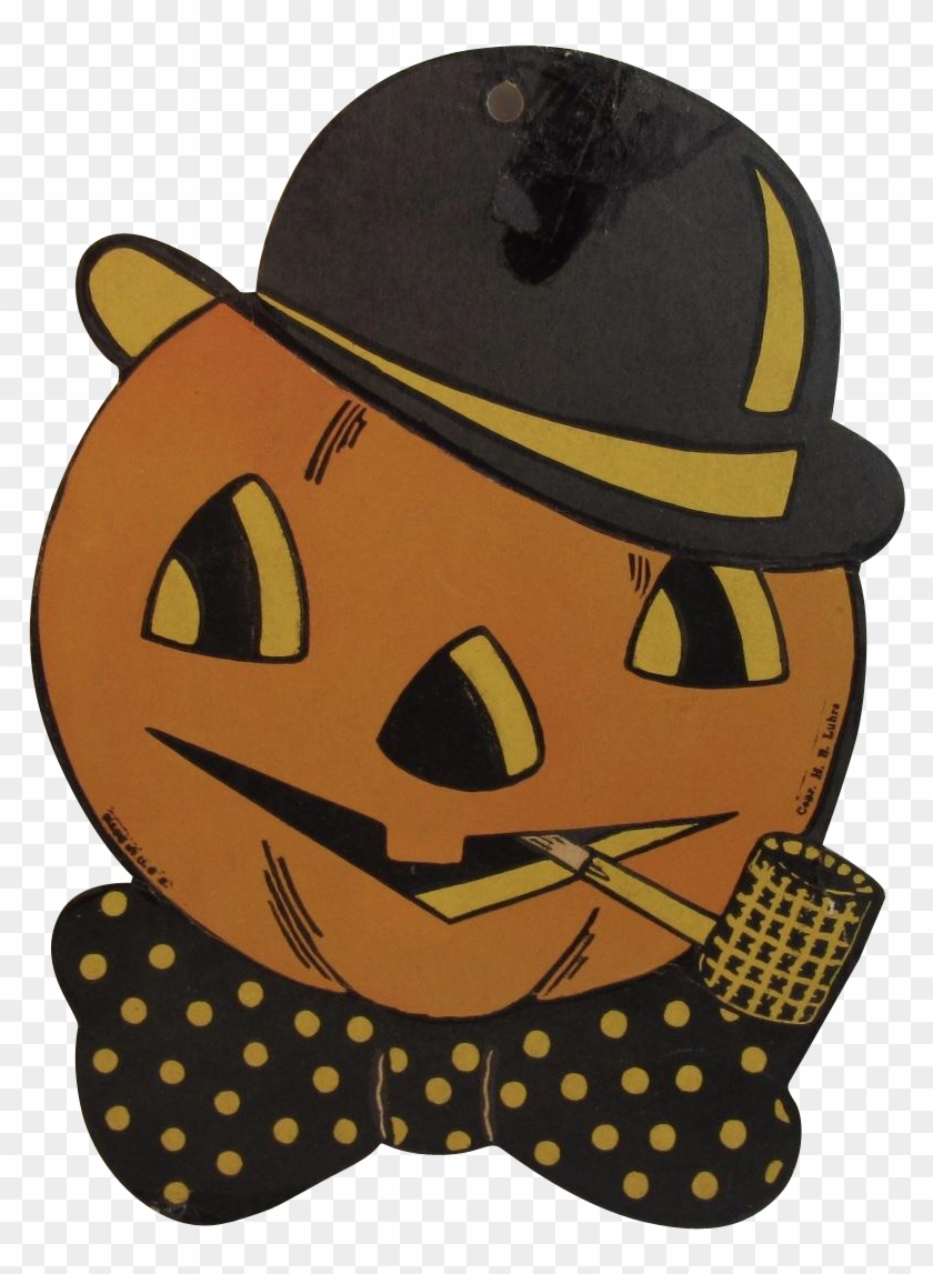 Vintage Halloween H E Luhrs Pumpkin Jack O Lantern, HD Png Download ...