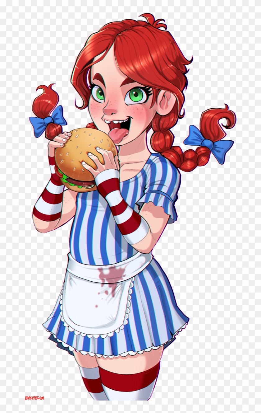 Hamburger Fast Food Cartoon Anime Fictional Character Wendy S Loli Hd Png Download 700x1246 Pngfind
