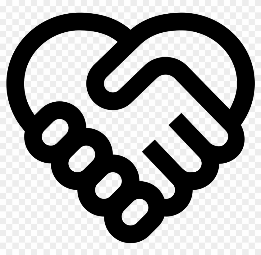 Heart Icons Handshake - Heart Handshake, HD Png Download - 1600x1600