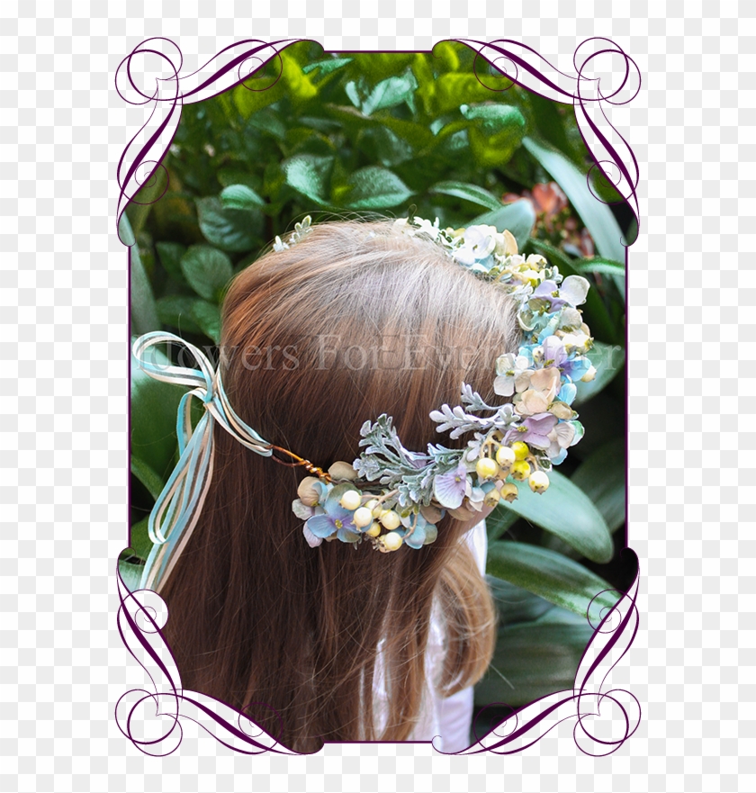 Whimsical Garden Style Flower Girl Floral Hair Crown - Headpiece, HD Png  Download - 587x801(#1231655) - PngFind