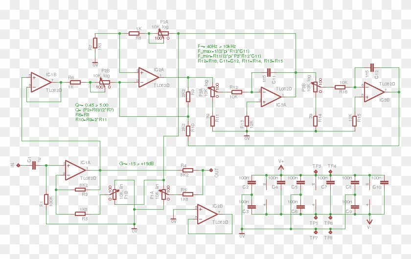 Parametric Equalizer Schematic - 3 Band Parametric Eq Schematic, HD Png