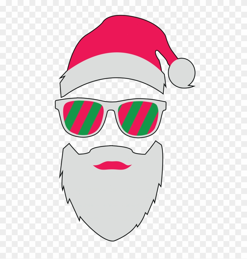 Santa Glasses Pocket Size - Santa Face With Sunglasses Clipart, HD Png