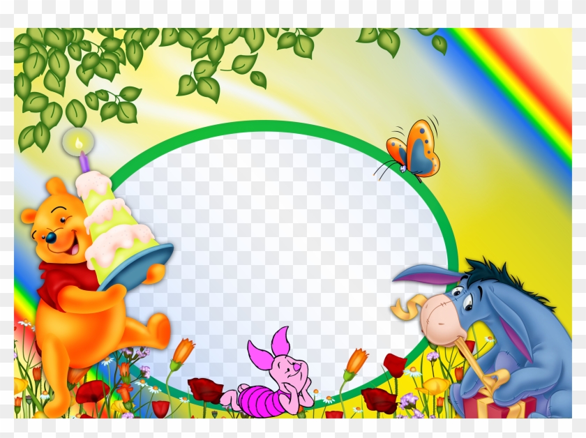 Winnie The Pooh Cartoon, Framed Wallpaper, Wallpaper - Winnie The Pooh  Birthday Background, HD Png Download - 1600x1120(#1248980) - PngFind