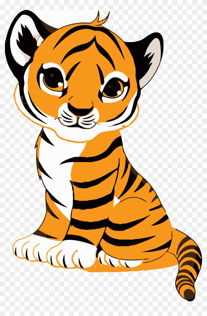 Tiger Face Clip Art Royalty Free Tiger Illustration - Cute Tiger Drawing  Easy, HD Png Download - 5335x7873(#1251947) - PngFind
