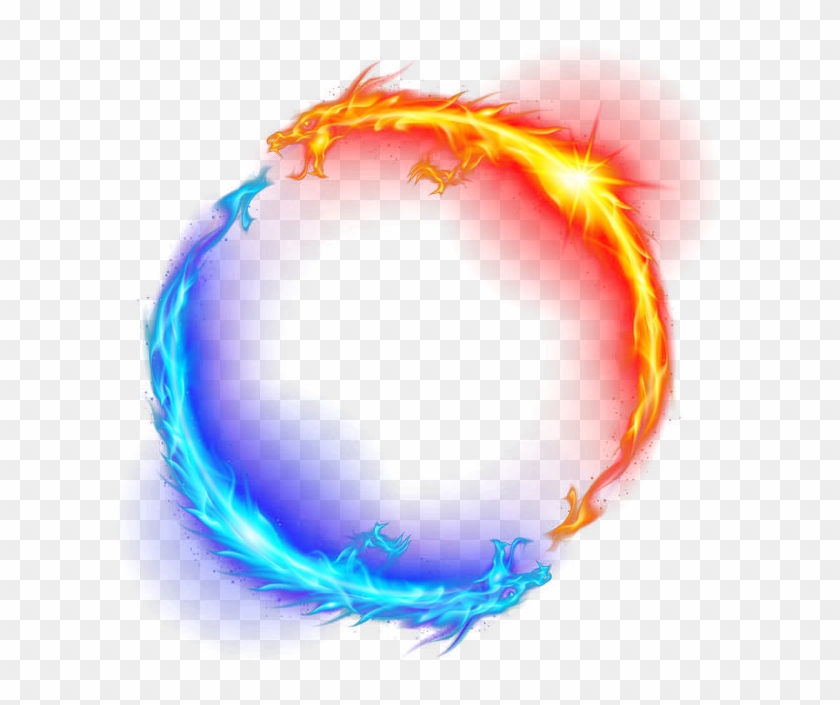 Dragon Fire Ice Light Circle Yellow Blue Magic Ftestick - Circle Of Fire Png, Transparent PngPopular Categories