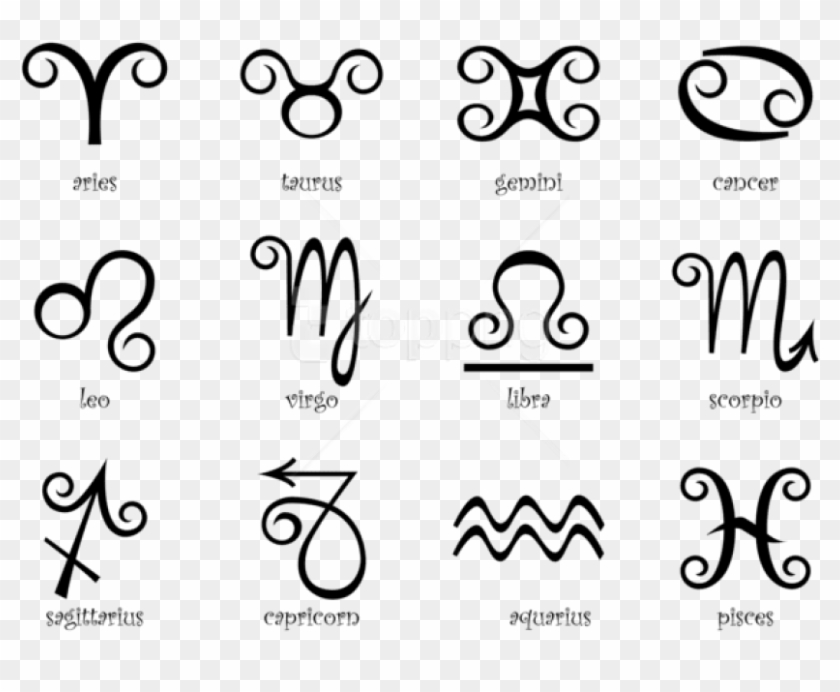 Free Png Download Black Zodiac Signs Clipart Png Photo - Star Signs Tattoo  Designs, Transparent Png - 850x627(#1275810) - PngFind