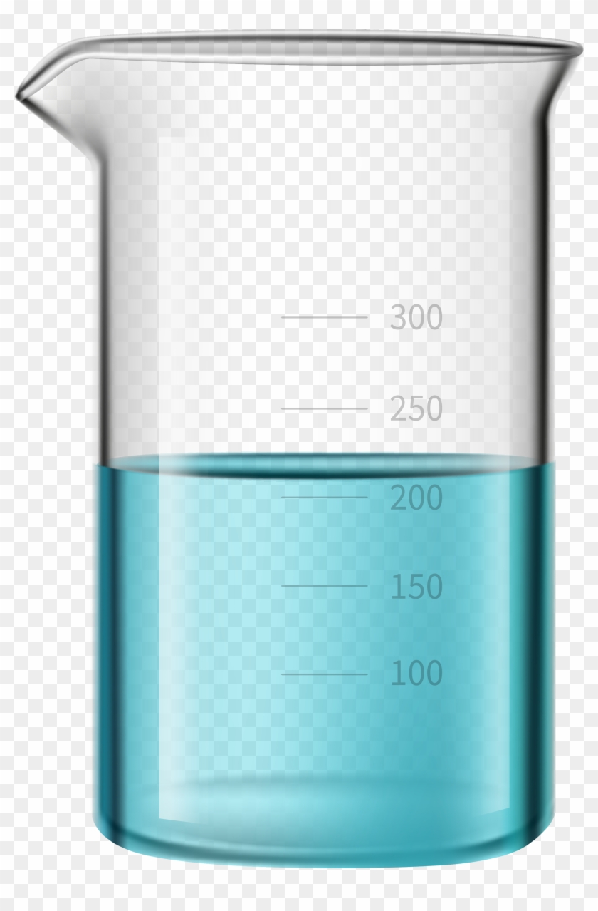Blue Flask Png Clip Art - Beaker With Water Clipart, Transparent Png
