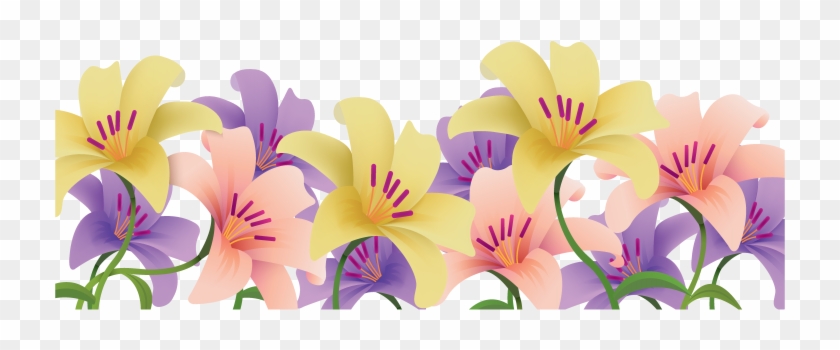 Lilies Add Long-lasting Color And Fragrance To Flower - Happy Easter Lily Clipart, HD Png Download - 800x397(#1293035) - PngFind