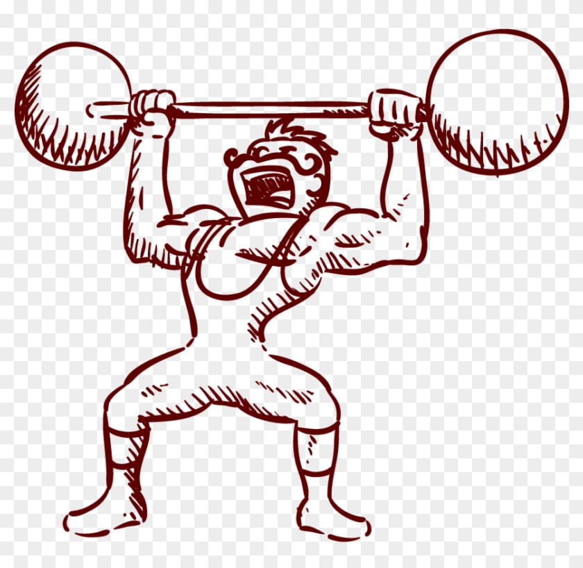 Muscle Clipart Weightlifting - Cartoon Lifting Weights Drawing, HD Png  Download - 1005x1008(#1293080) - PngFind
