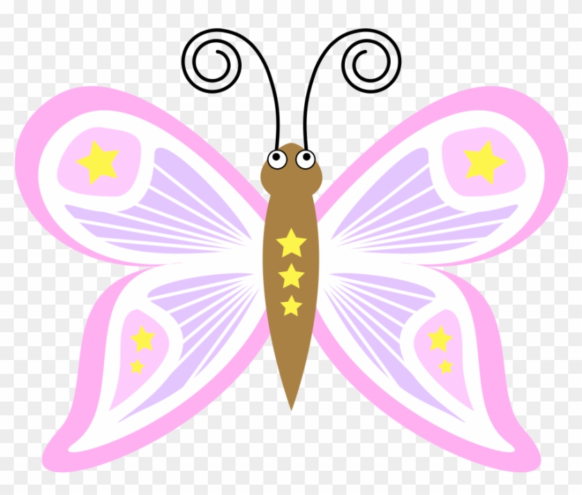 Pink And Purple Butterfly - Cartoon Butterfly, HD Png Download -  700x592(#1295340) - PngFind