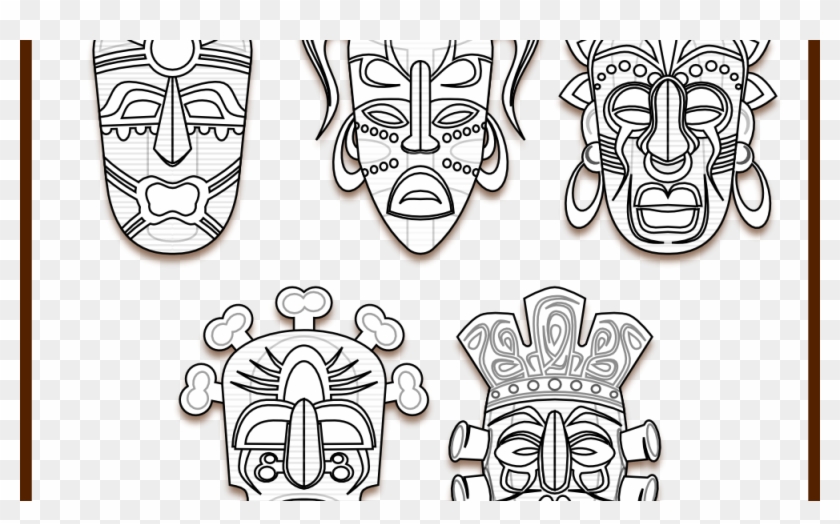 Tiki Mask Template Tribal Tiki Mask Hd Png Download 999x576 1296240 Pngfind